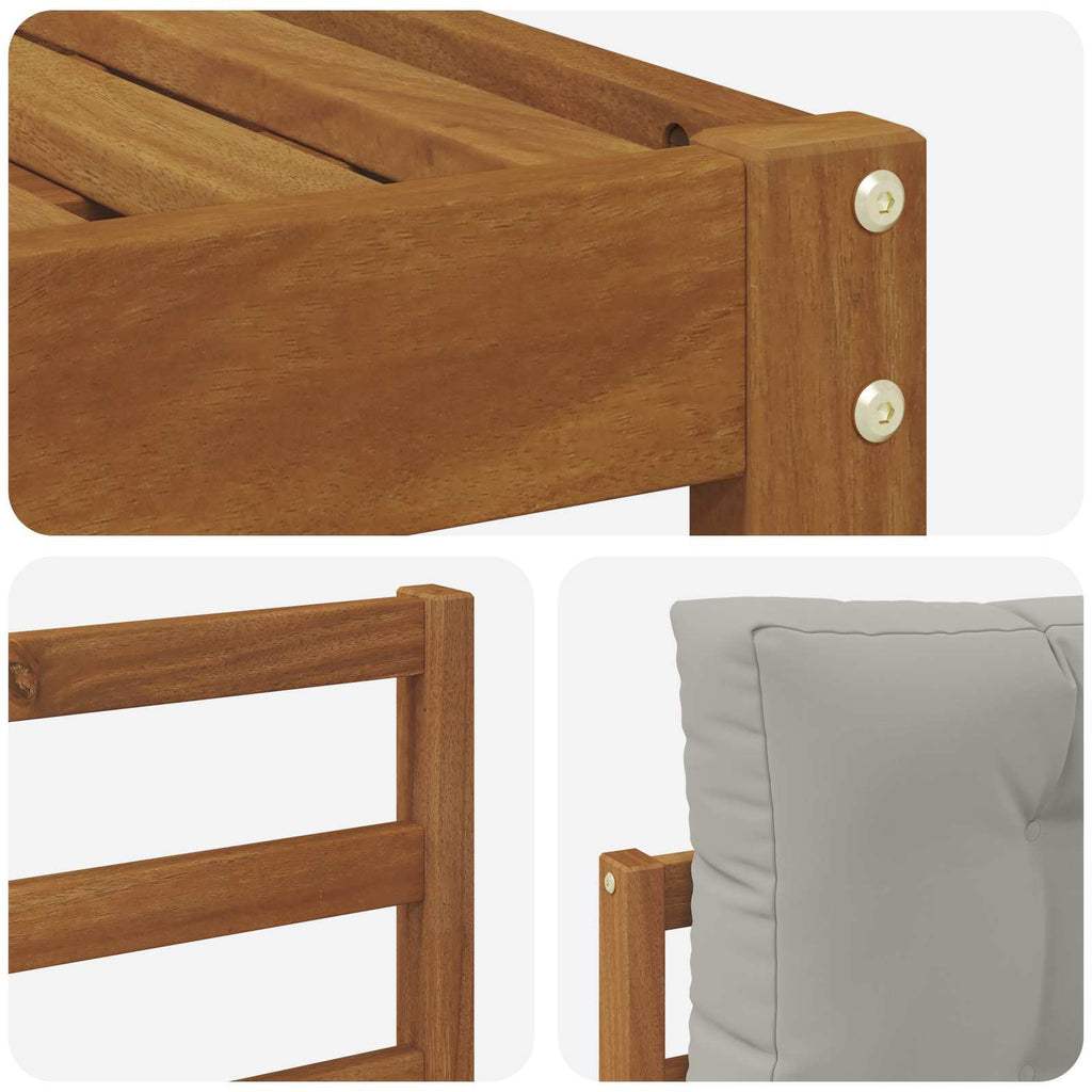 Conjunto de sofás de exterior 8 pcs Gris Natural y Claro