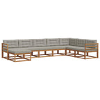 Conjunto de sofás de exterior 8 pcs Gris Natural y Claro