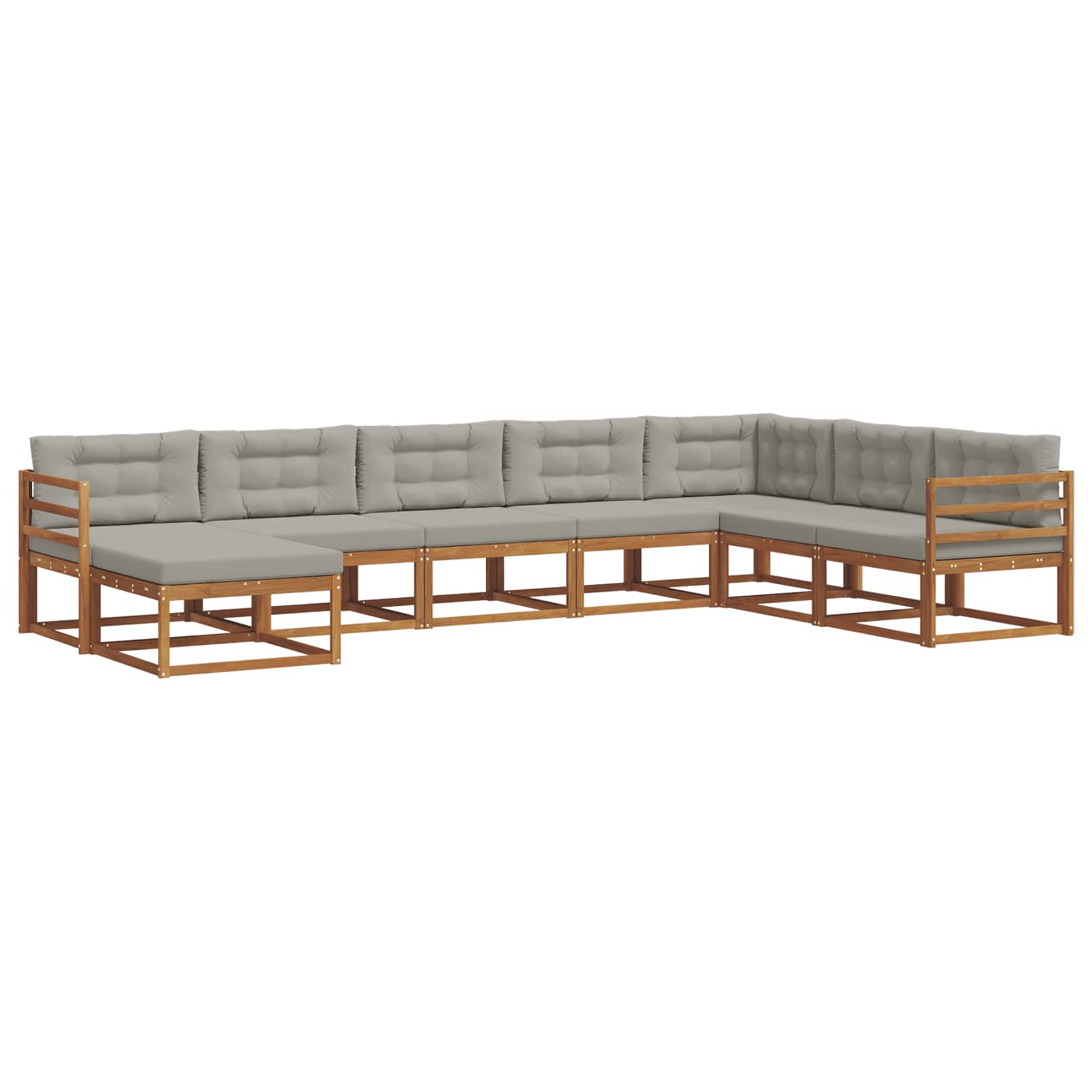 Conjunto de sofás de exterior 8 pcs Gris Natural y Claro
