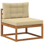 Conjunto de sofás de exterior con cojín 8 pcs Natural y Beige