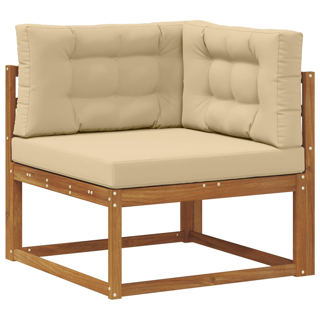 Conjunto de sofás de exterior con cojín 8 pcs Natural y Beige