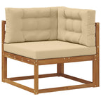 Conjunto de sofás de exterior con cojín 8 pcs Natural y Beige