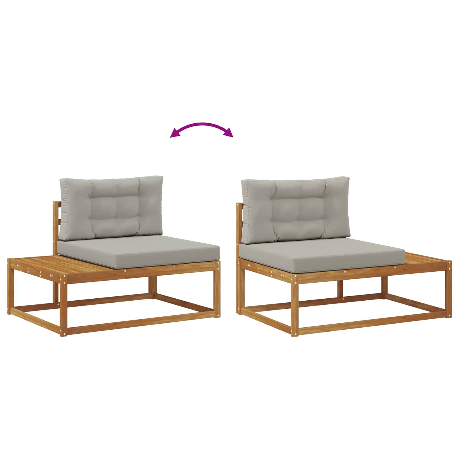 Conjunto de sofás de exterior con cojín Gris Natural y Claro