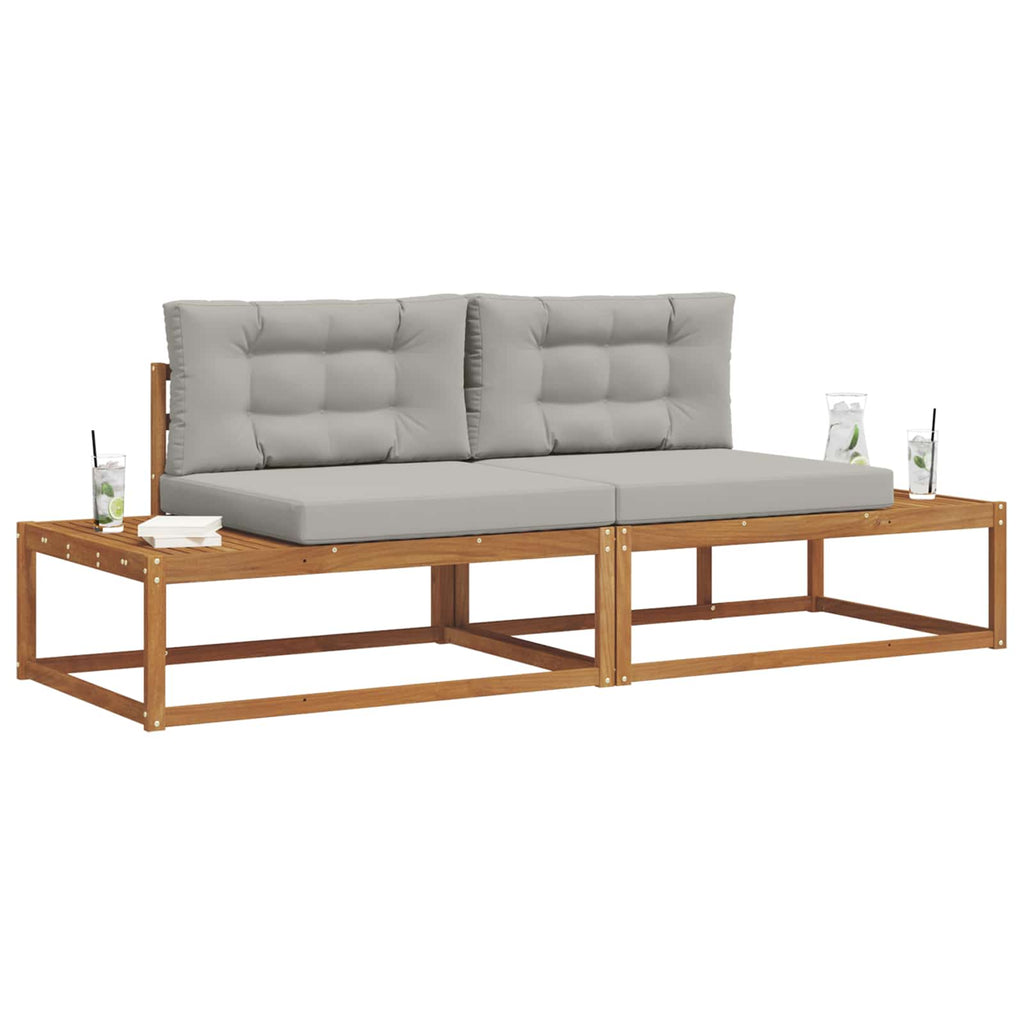 Conjunto de sofás de exterior con cojín Gris Natural y Claro