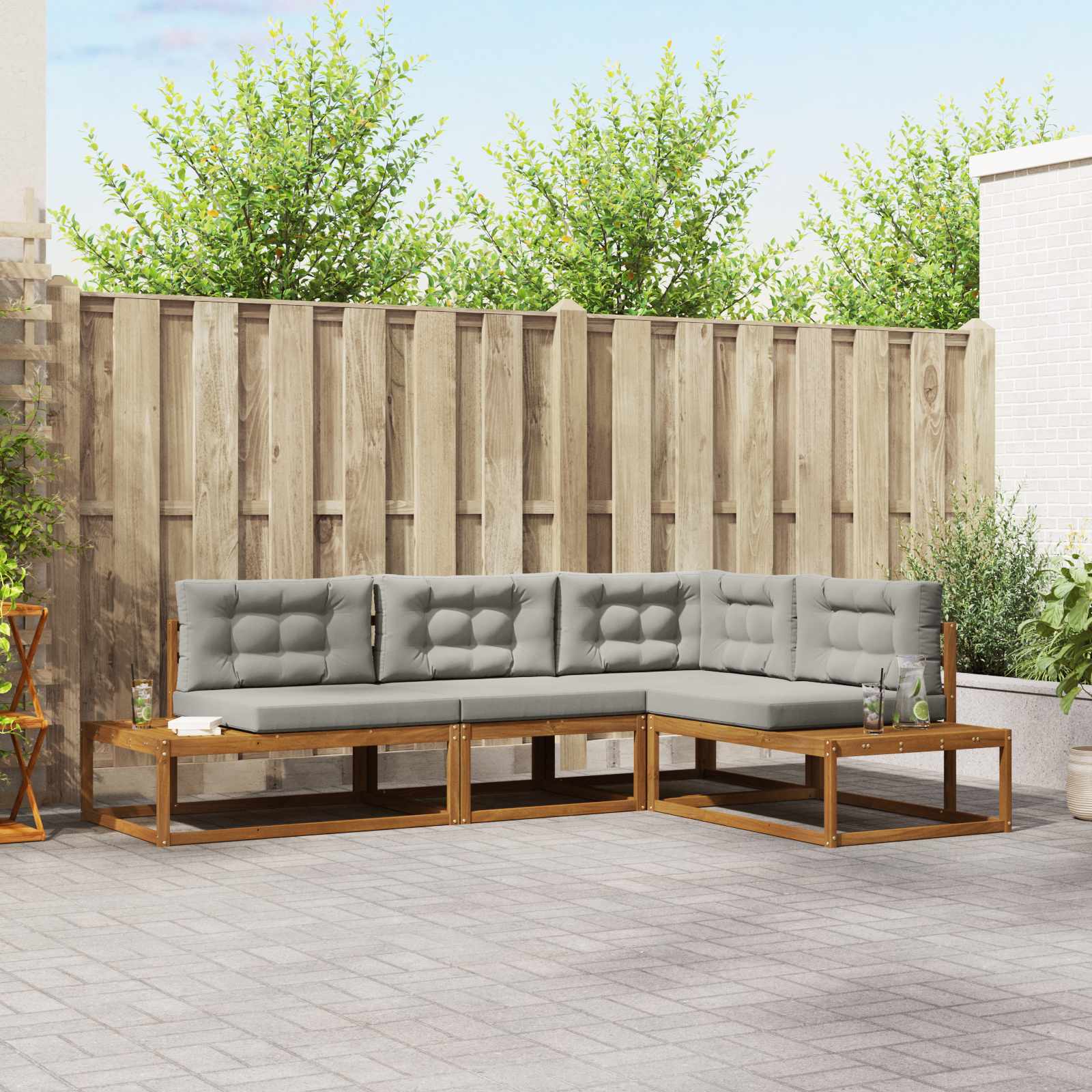 Conjunto de sofás de exterior 3 Pieza Blanco y Antracita