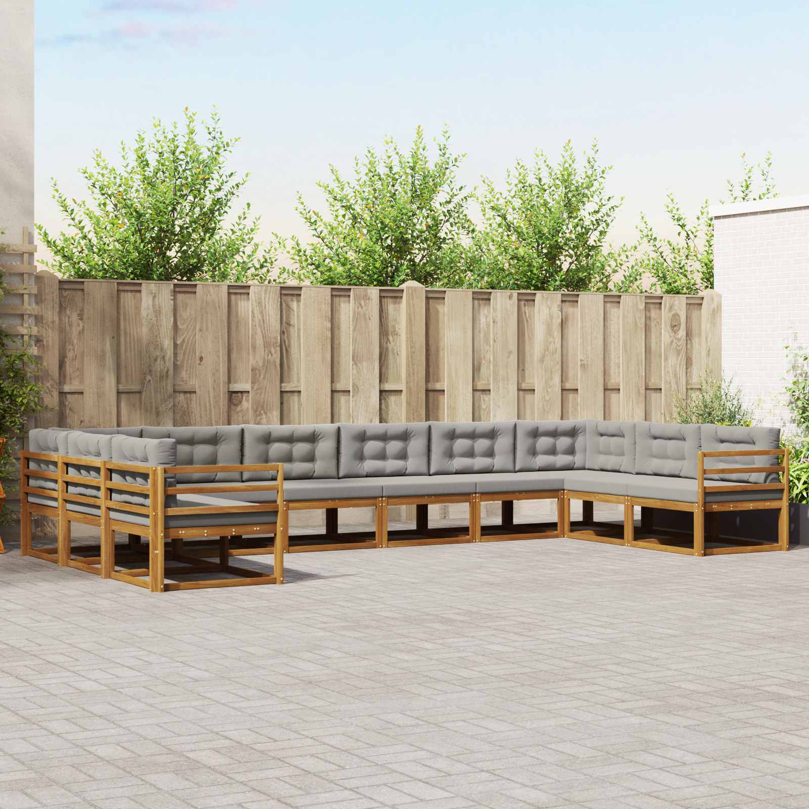 Conjunto de sofás de exterior 10 pcs Blanco