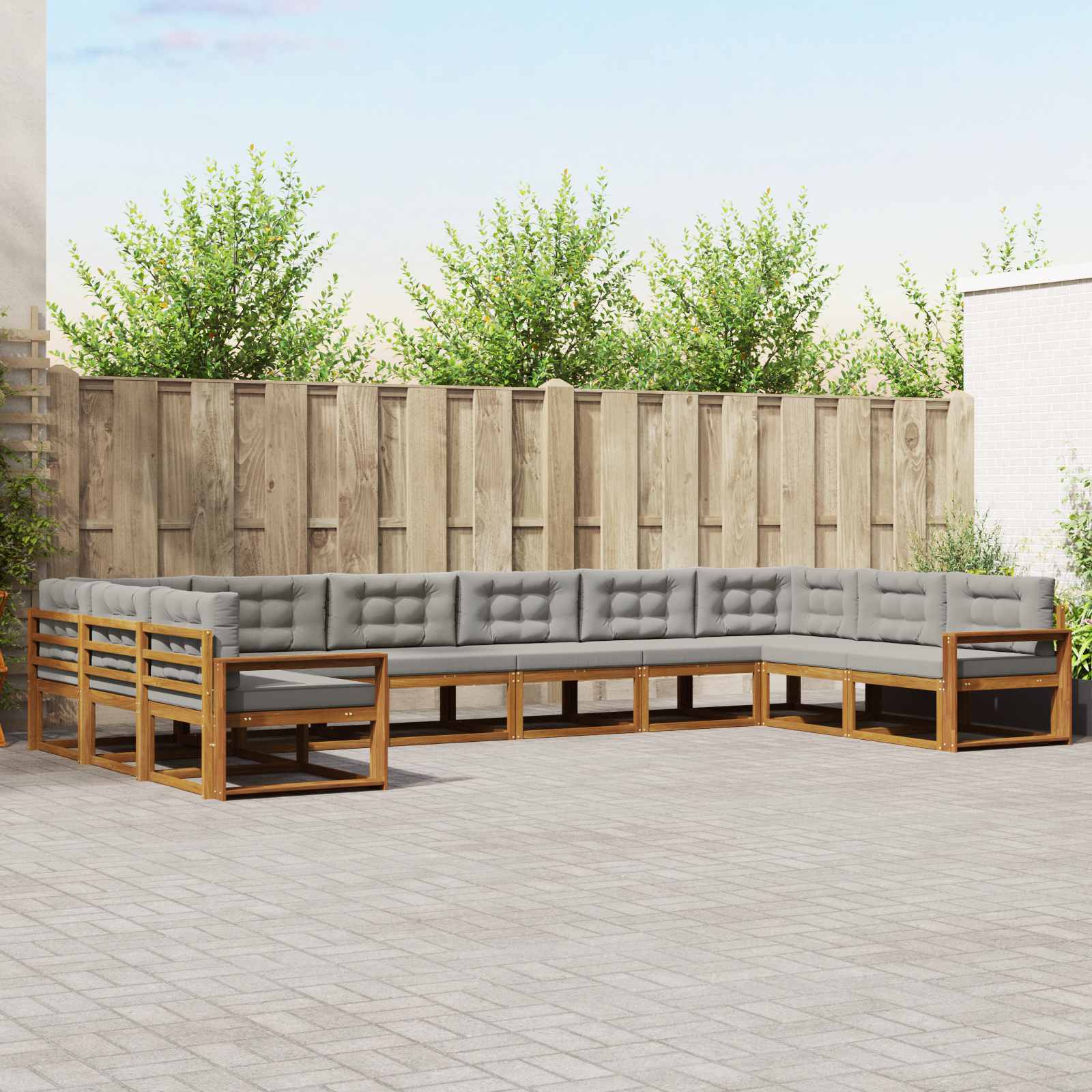 Conjunto de sofás de exterior 10 pcs Blanco