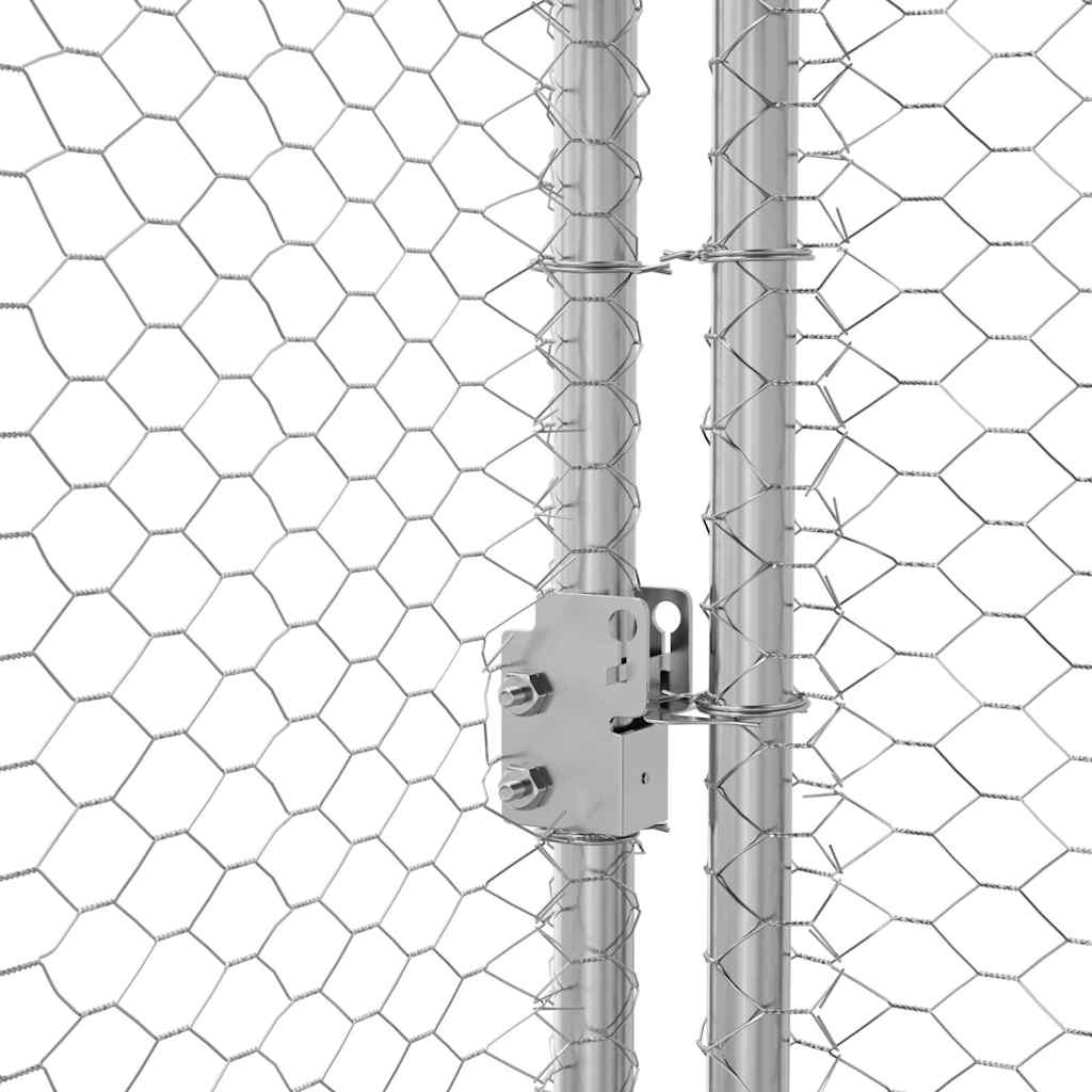 Jaula para pollos 2 pcs Plateado 400 x 200 x 200 cm