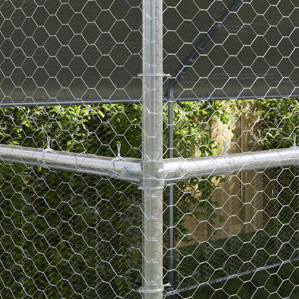 Jaula para pollos 2 pcs Plateado 400 x 200 x 200 cm