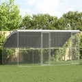 Jaula para pollos 2 pcs Plateado 400 x 200 x 200 cm