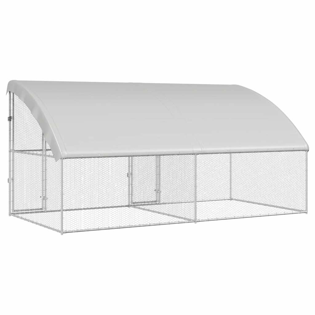 Jaula para pollos 2 pcs Plateado 400 x 200 x 200 cm