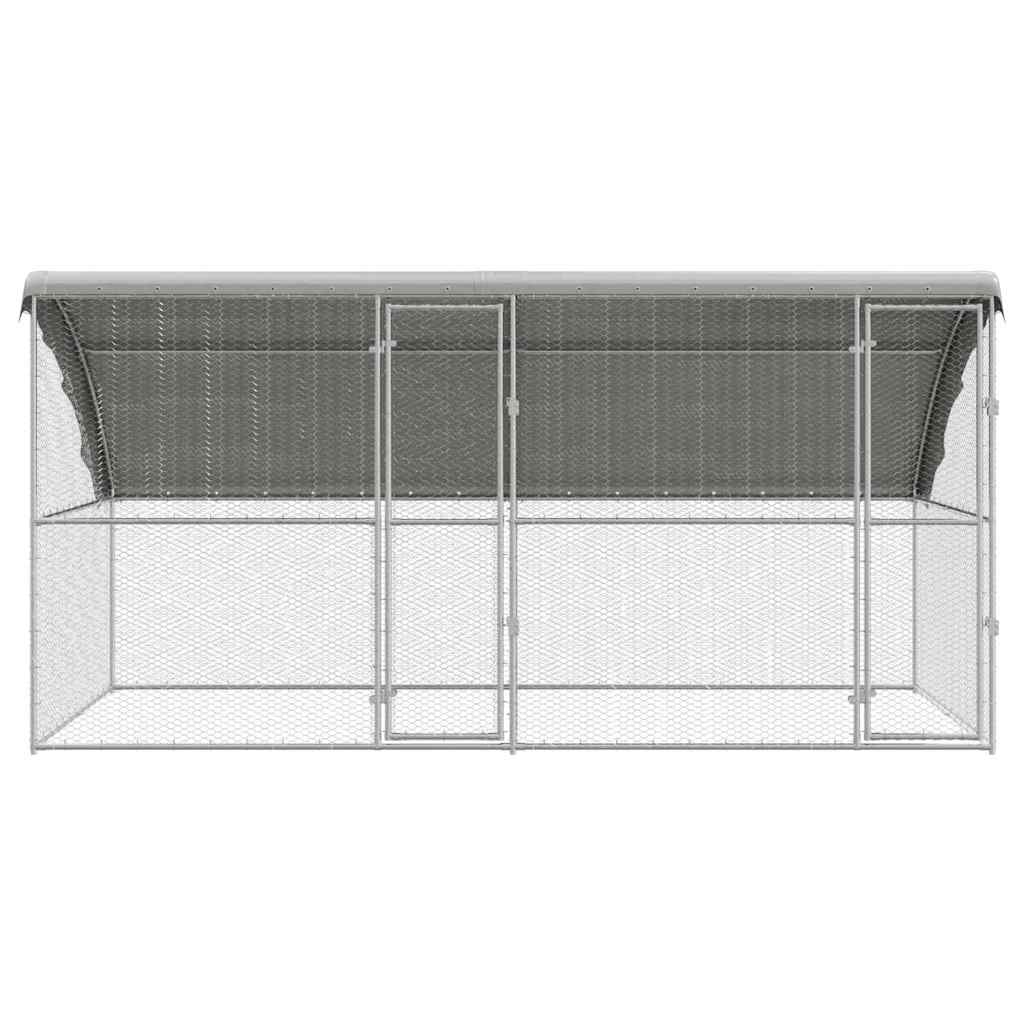 Jaula para pollos 2 pcs Plateado 400 x 200 x 200 cm