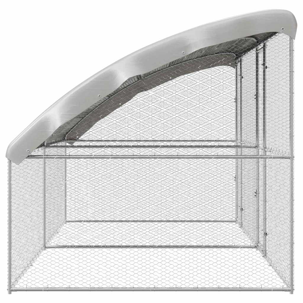 Jaula para pollos 2 pcs Plateado 400 x 200 x 200 cm