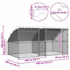 Jaula para pollos 2 pcs Plateado 400 x 200 x 200 cm
