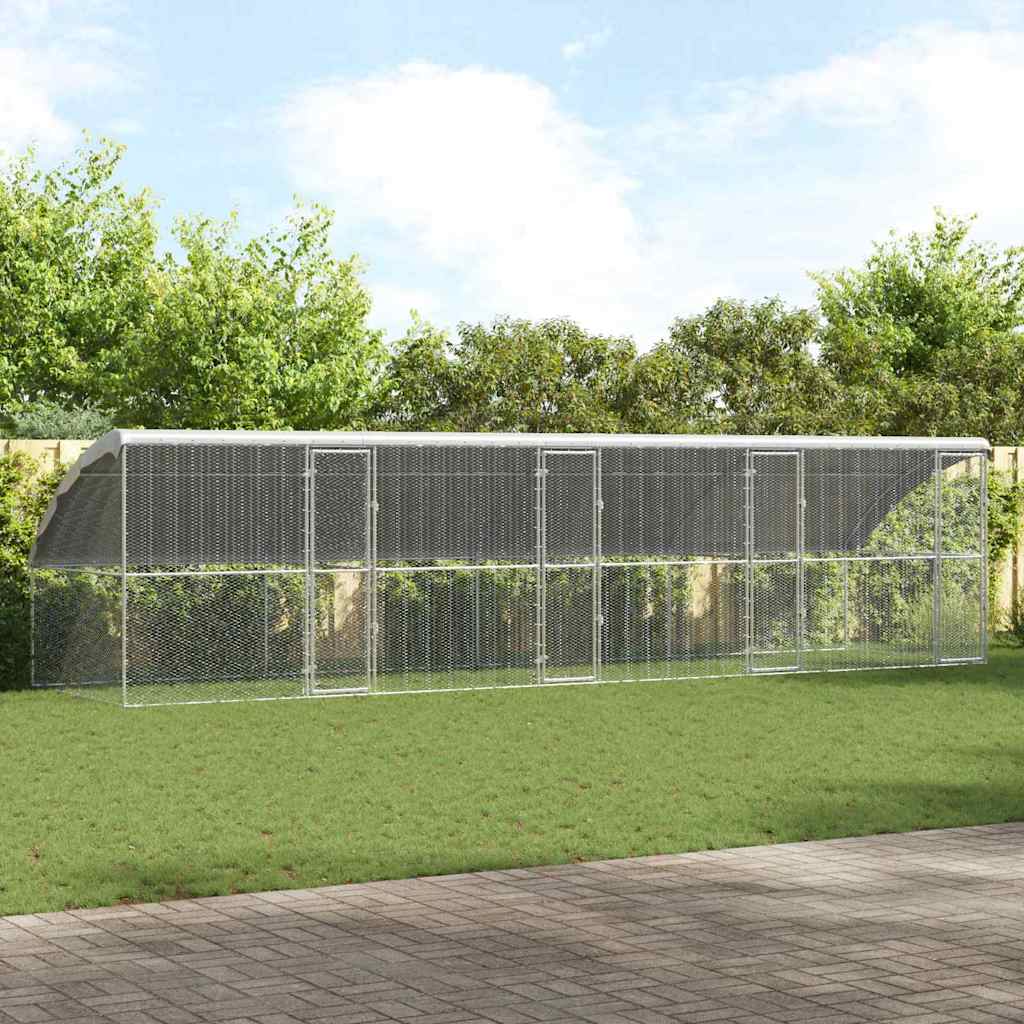 Chicken Coop 2 pcs Silver 400 x 200 x 200 cm