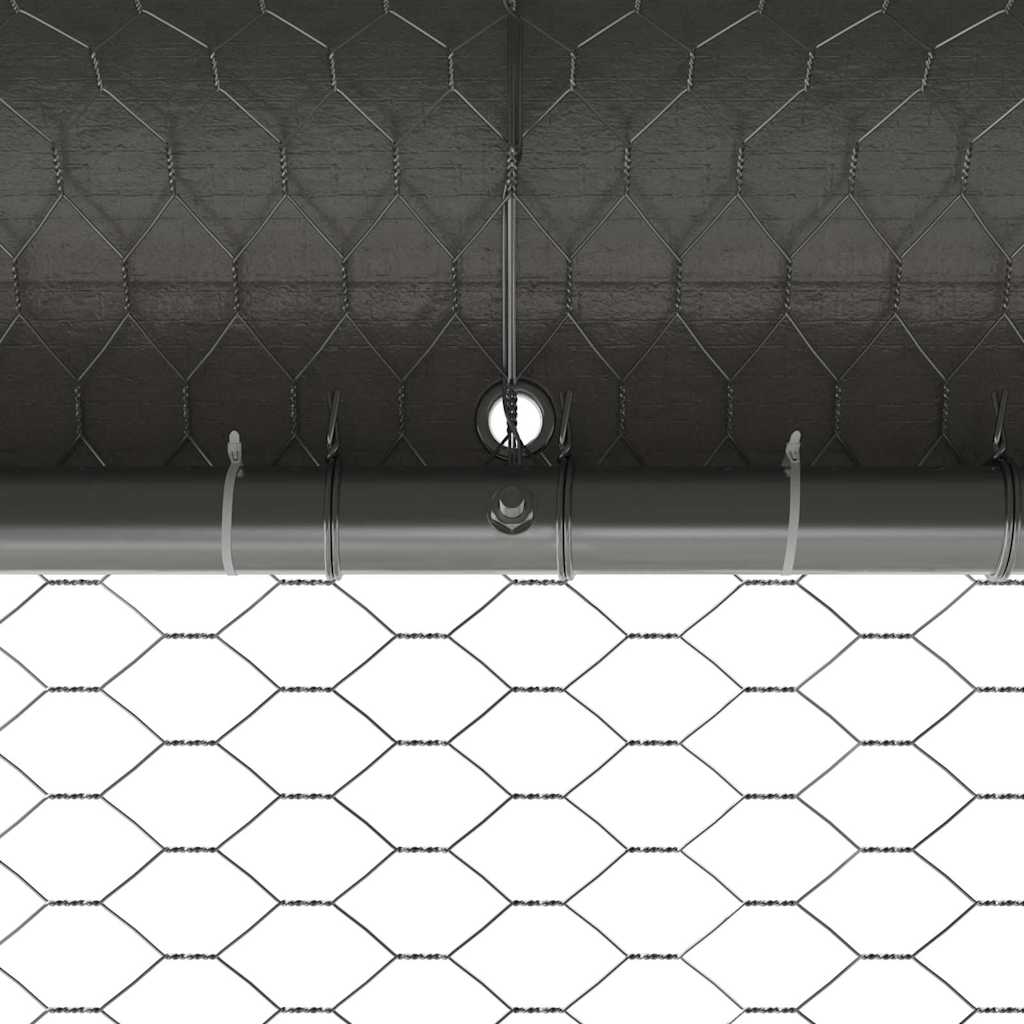 Jaula para pollos 2 pcs Plateado 400 x 200 x 200 cm acero y PE