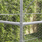 Jaula para pollos 2 pcs Plateado 400 x 200 x 200 cm acero y PE