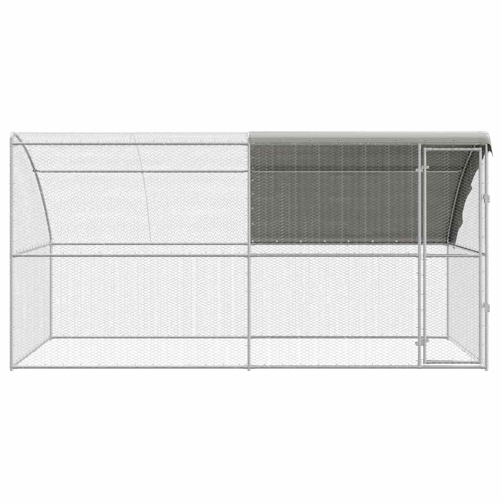 Jaula para pollos 2 pcs Plateado 400 x 200 x 200 cm acero y PE