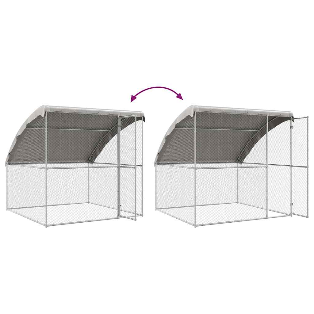 Jaula para pollos 2 pcs Plateado 400 x 200 x 200 cm acero y PE