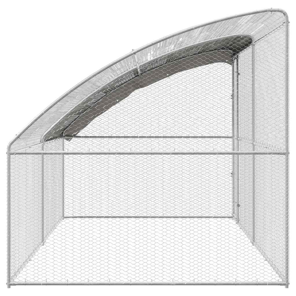 Jaula para pollos 2 pcs Plateado 400 x 200 x 200 cm acero y PE