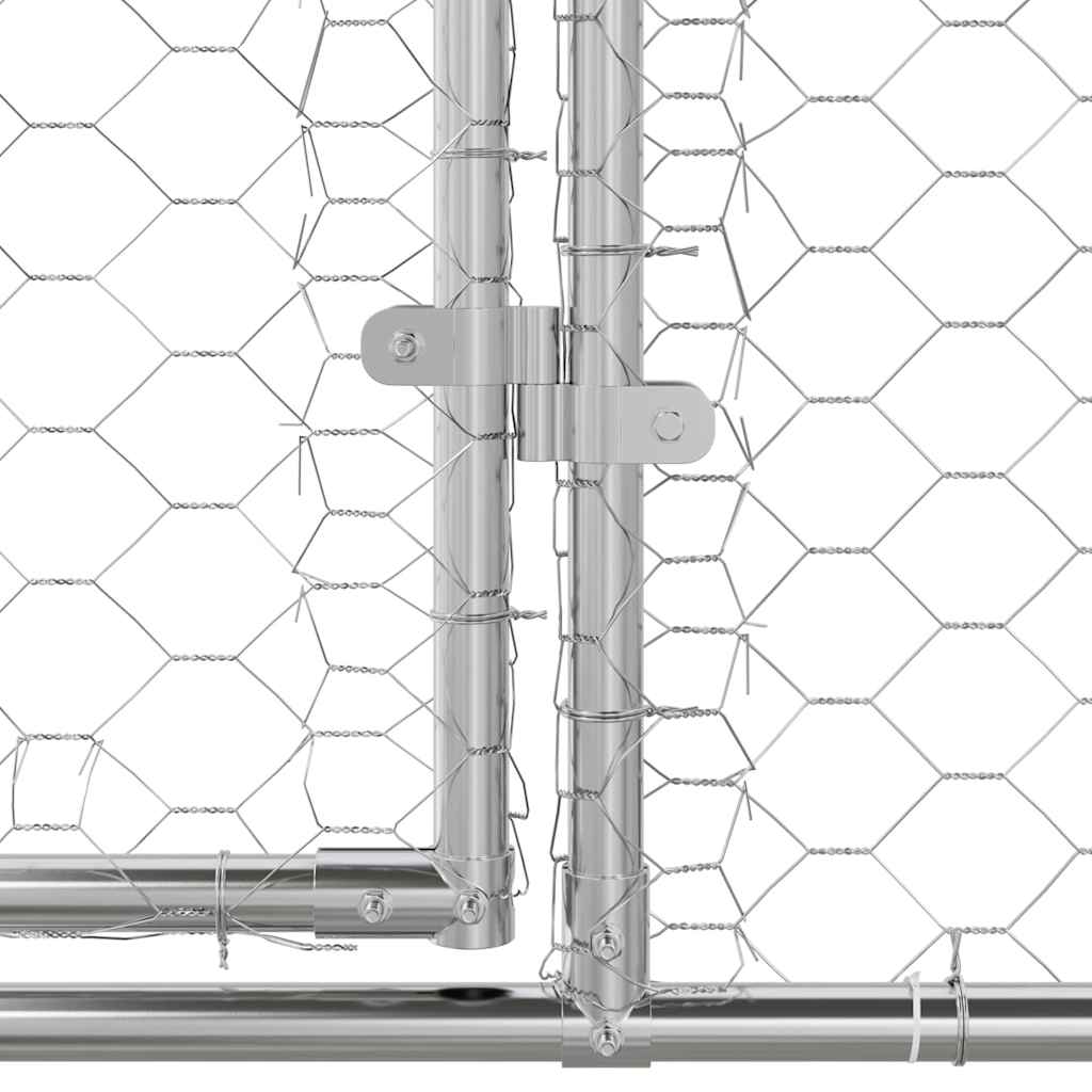 Refugio para perros 2 pcs Plateado 4 x 2 x 2 m