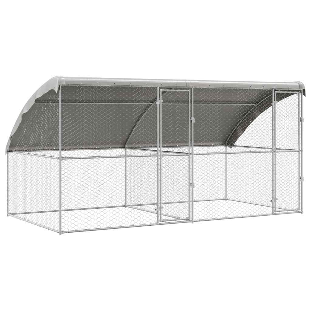 Refugio para perros 2 pcs Plateado 4 x 2 x 2 m