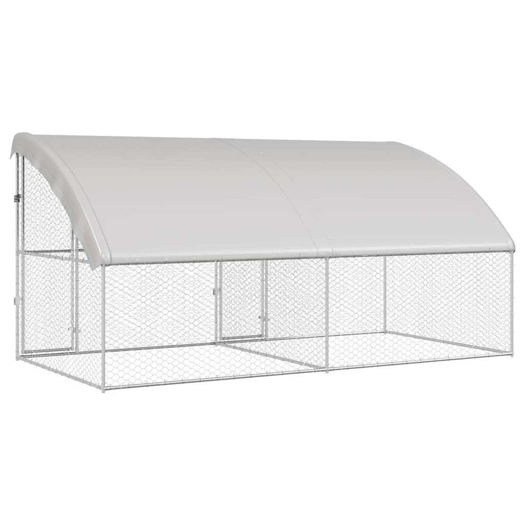 Refugio para perros 2 pcs Plateado 4 x 2 x 2 m