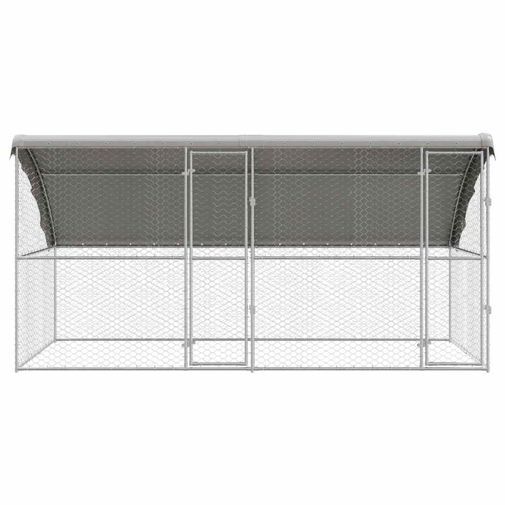Refugio para perros 2 pcs Plateado 4 x 2 x 2 m