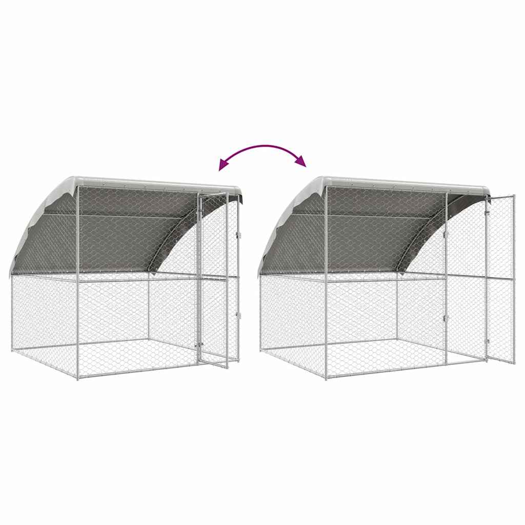 Refugio para perros 2 pcs Plateado 4 x 2 x 2 m