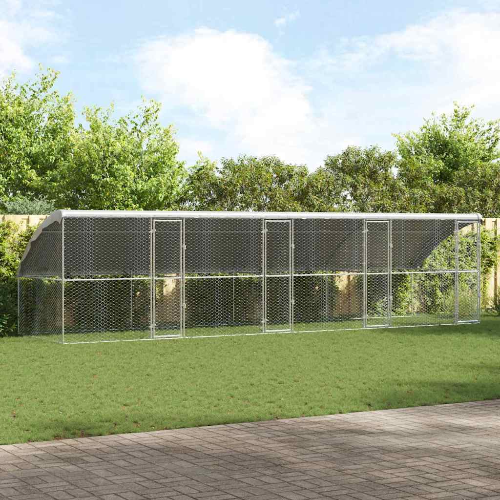 Refugio para perros 2 pcs Plateado 4 x 2 x 2 m