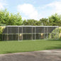 Refugio para perros 2 pcs Plateado 4 x 2 x 2 m