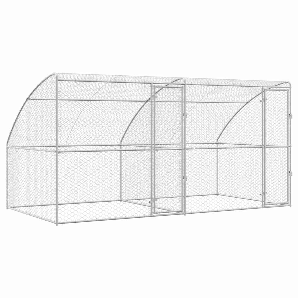 Refugio para perros 2 pcs Plateado 4 x 2 x 2 m