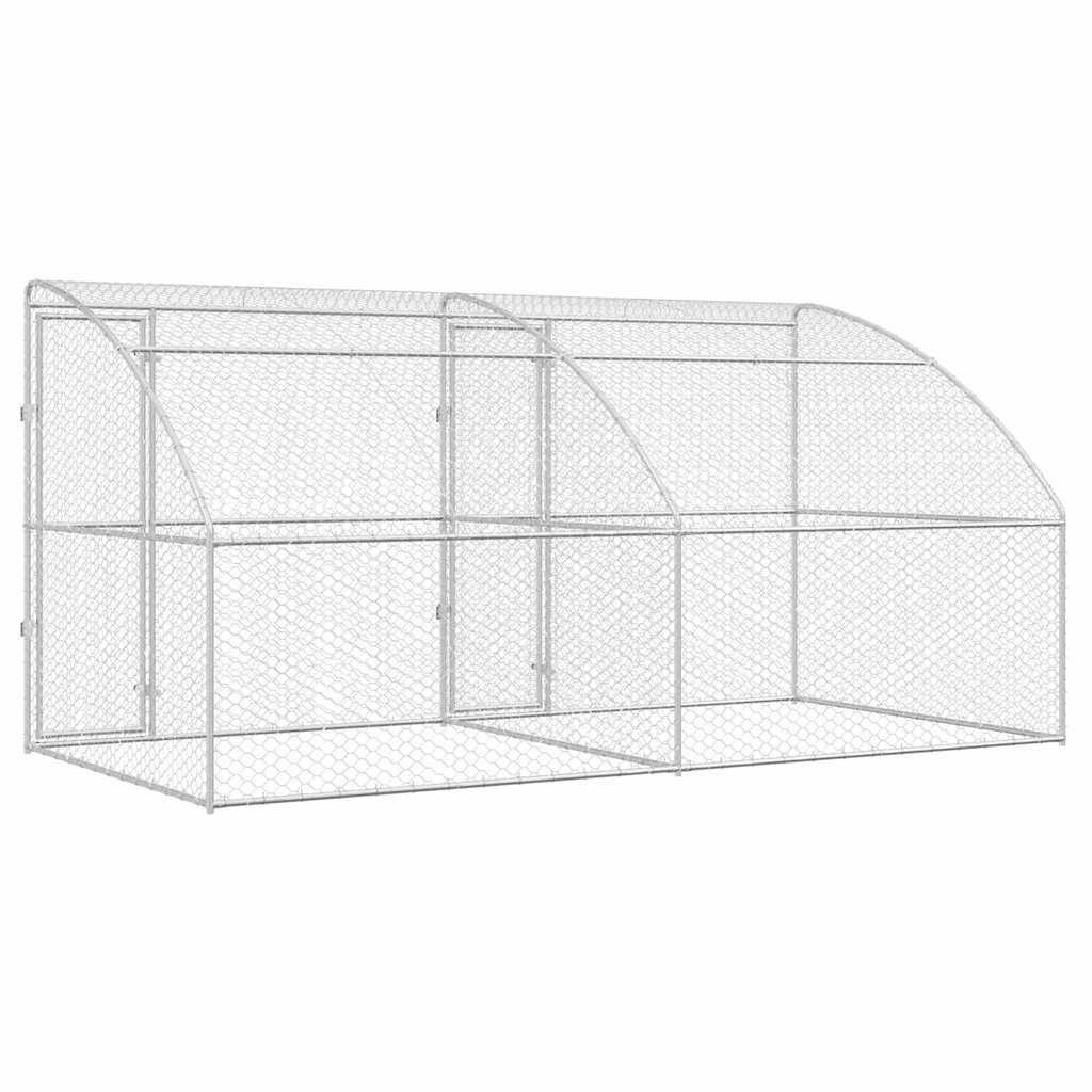 Refugio para perros 2 pcs Plateado 4 x 2 x 2 m