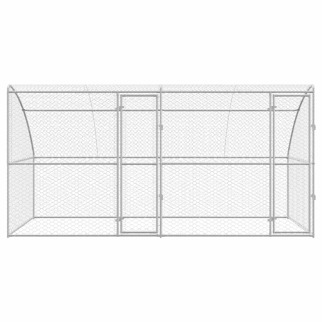 Refugio para perros 2 pcs Plateado 4 x 2 x 2 m