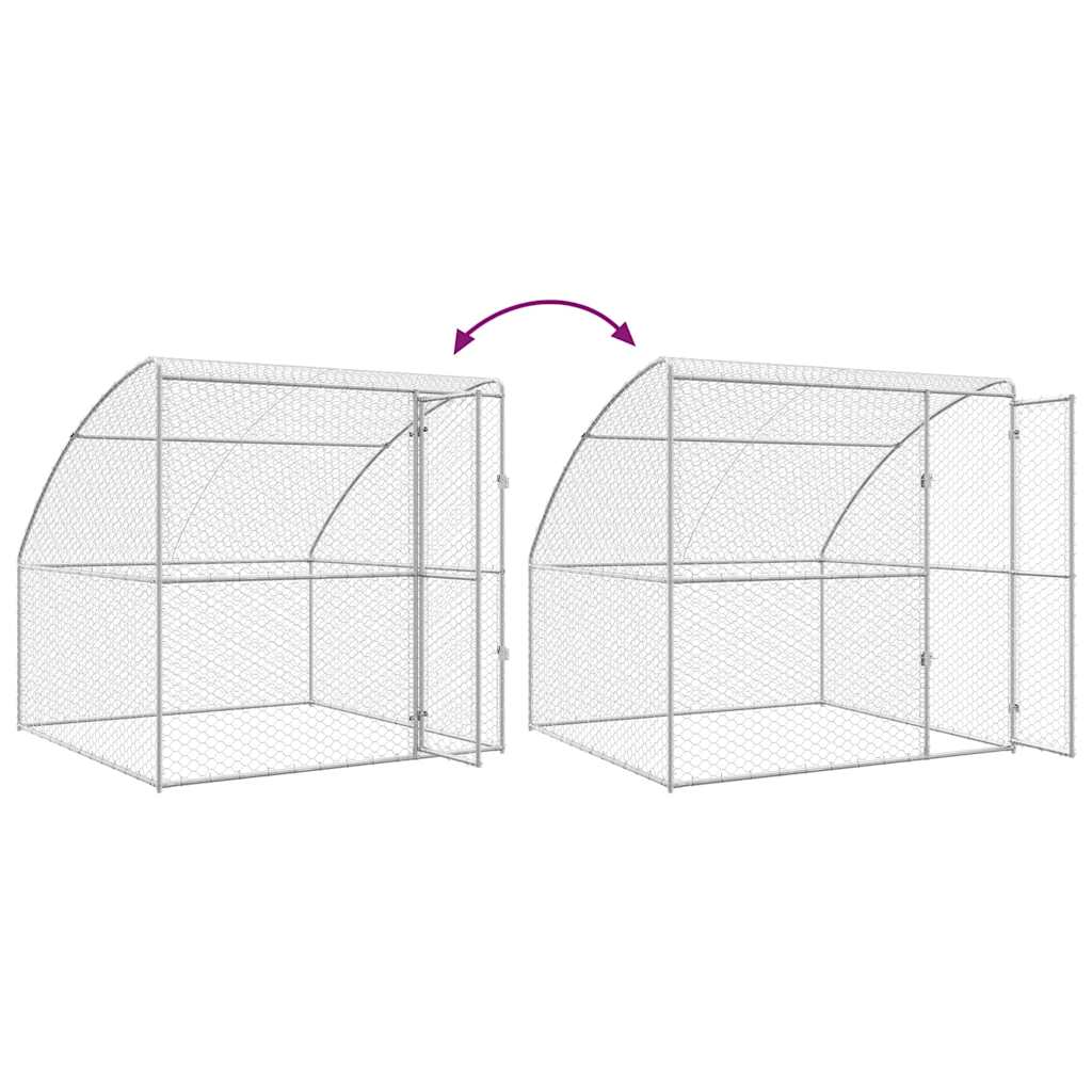 Refugio para perros 2 pcs Plateado 4 x 2 x 2 m