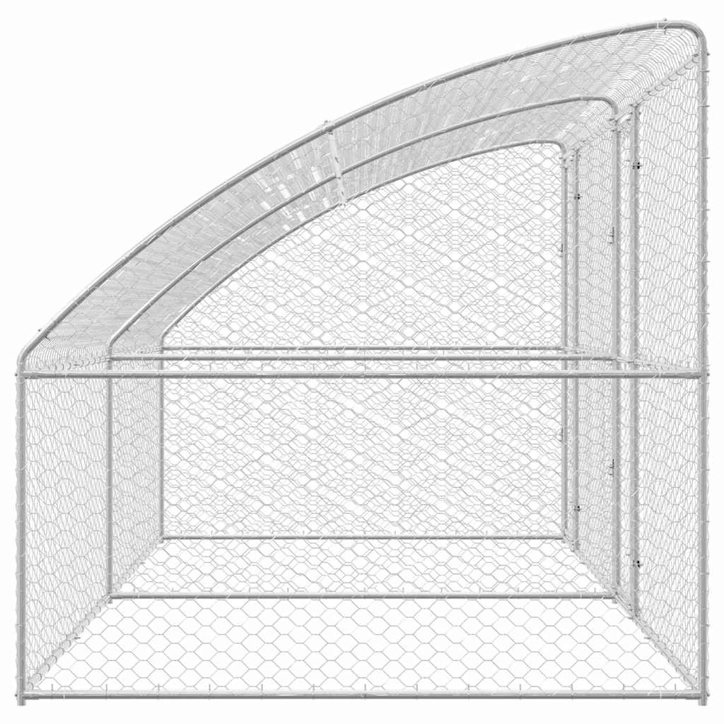 Refugio para perros 2 pcs Plateado 4 x 2 x 2 m