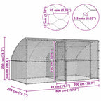 Refugio para perros 2 pcs Plateado 4 x 2 x 2 m