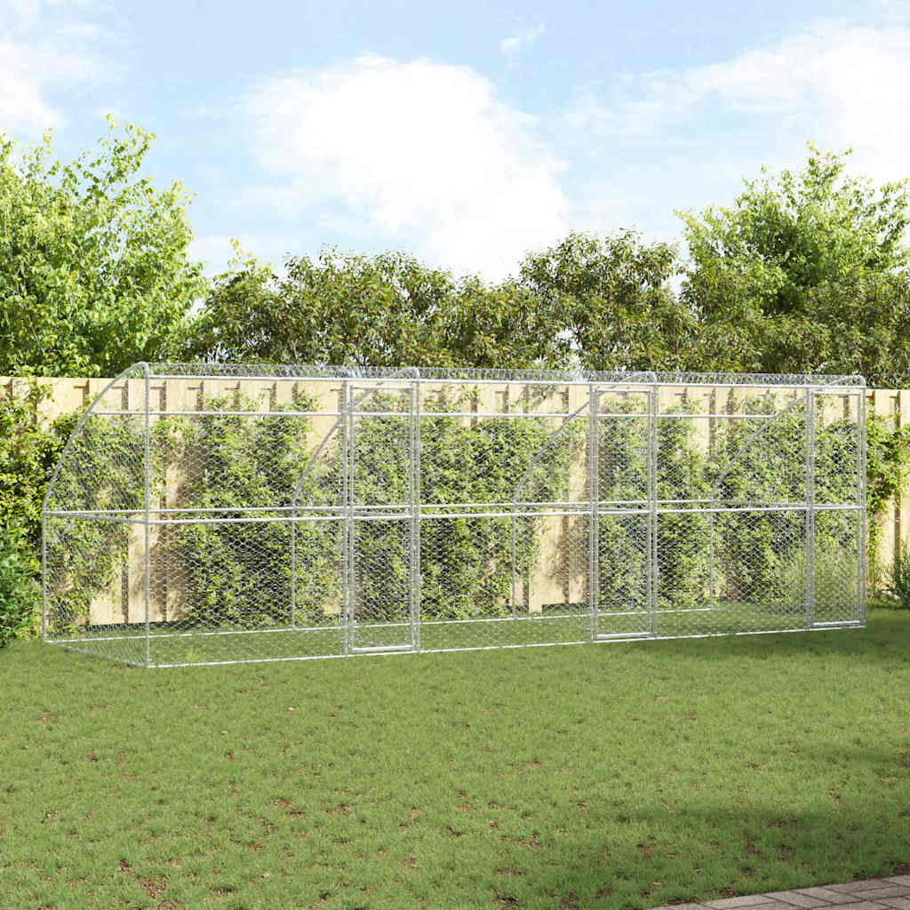 Refugio para perros 2 pcs Plateado 4 x 2 x 2 m
