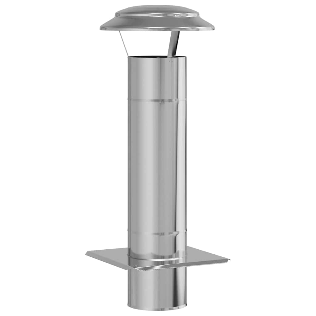 Extensión de Chimenea Plateado 25 x 25 x 65 cm Acero inoxidable