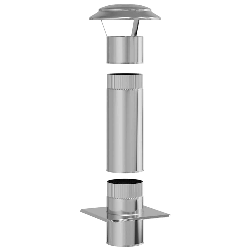 Extensión de Chimenea Plateado 25 x 25 x 65 cm Acero inoxidable