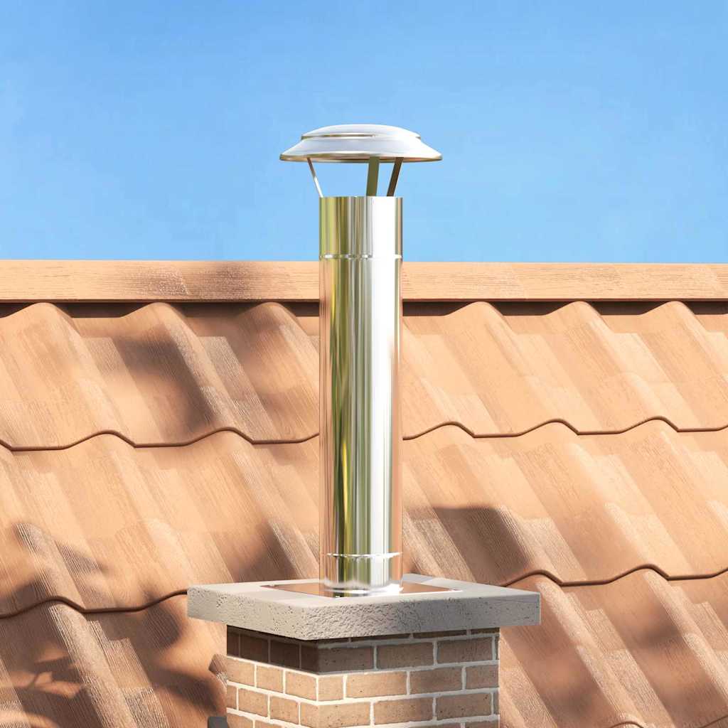 Extensión de Chimenea Plateado 25 x 25 x 132 cm