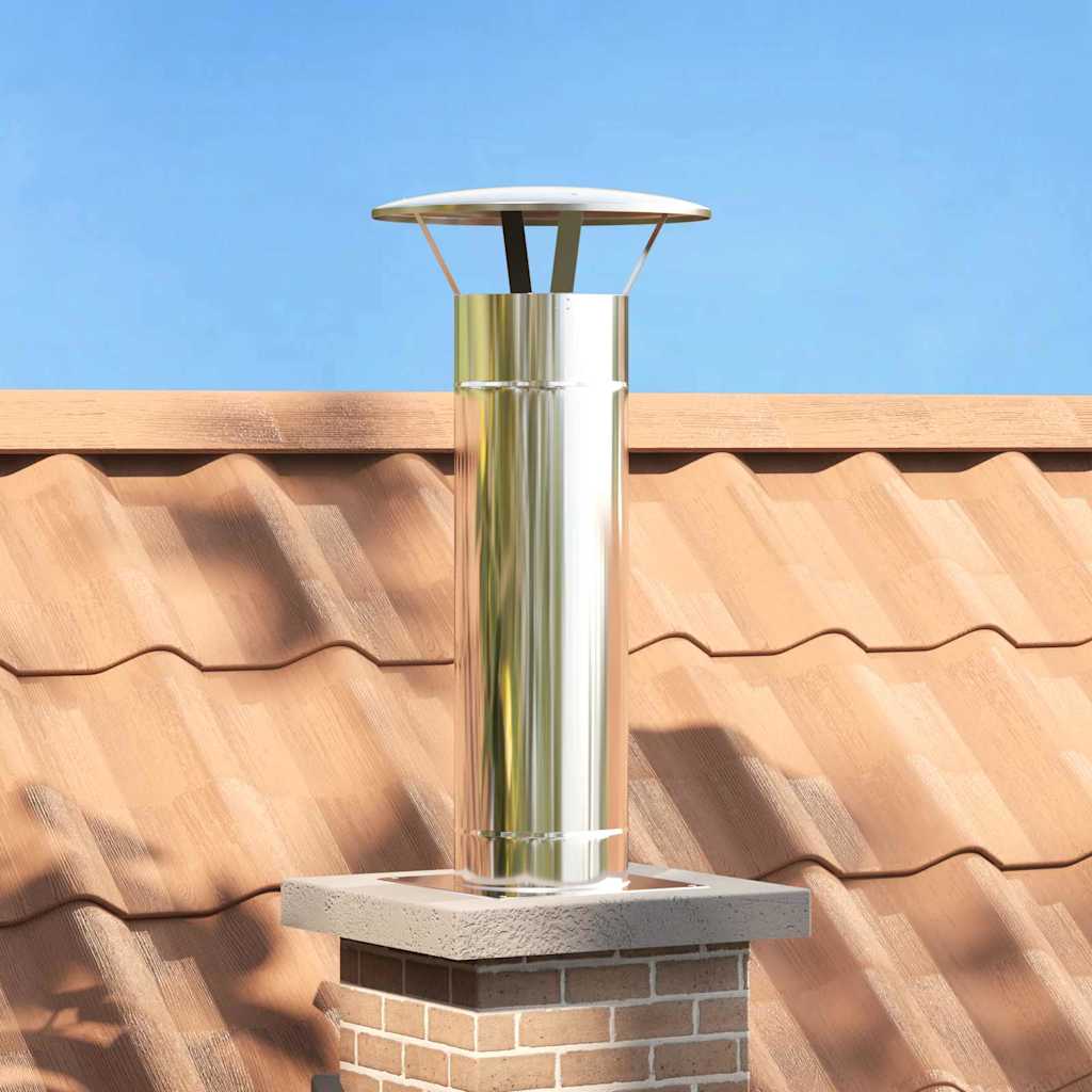 Extensión de Chimenea Plateado 25 x 25 x 132 cm