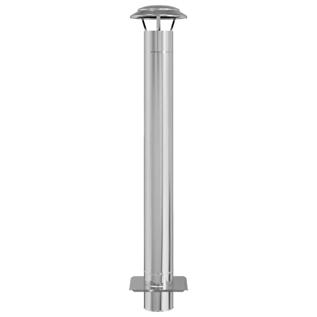 Extensión de Chimenea Plateado 25 x 25 x 132 cm