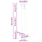 Extensión de Chimenea Plateado 25 x 25 x 132 cm