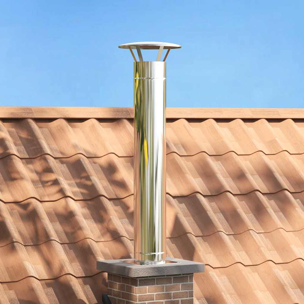 Extensión de Chimenea Plateado 25 x 25 x 132 cm