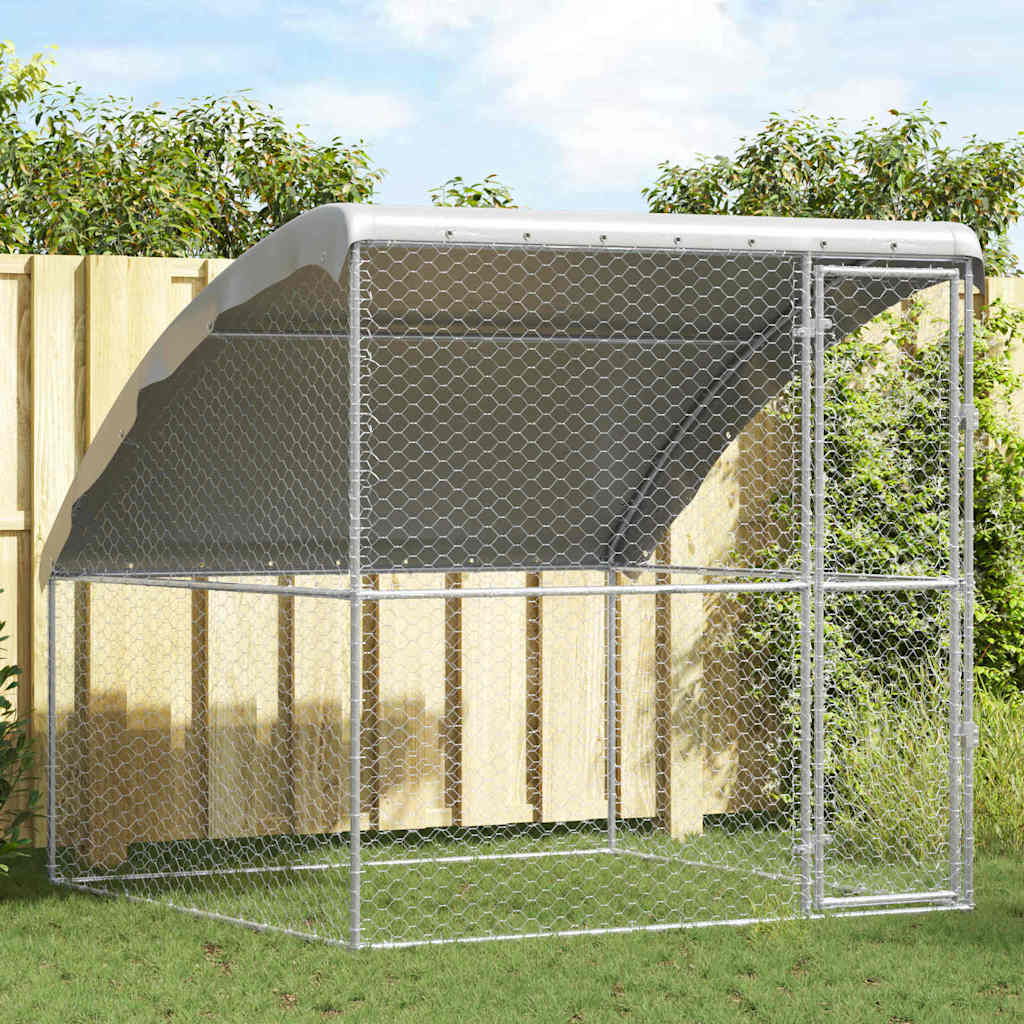 Refugio para perros 2 pcs Plateado 4 x 2 x 2 m