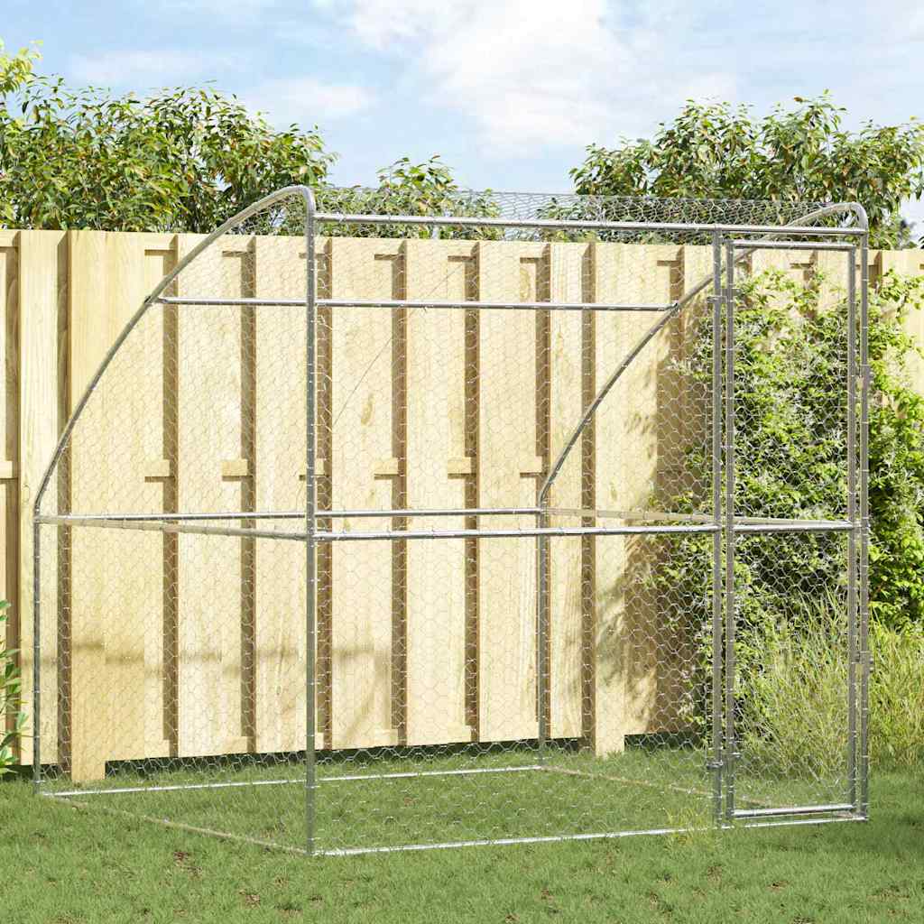 Refugio para perros 2 pcs Plateado 4 x 2 x 2 m