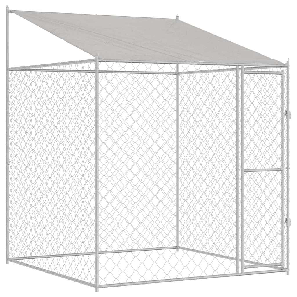 Jaula para perro con techo Plateado 200 x 200 x 258 cm