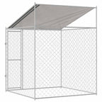 Jaula para perro con techo Plateado 200 x 200 x 258 cm