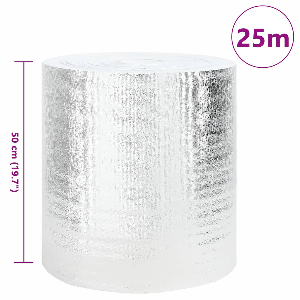 Reflector de calor para radiador 2 pcs Plateado 25 x 0,5 m